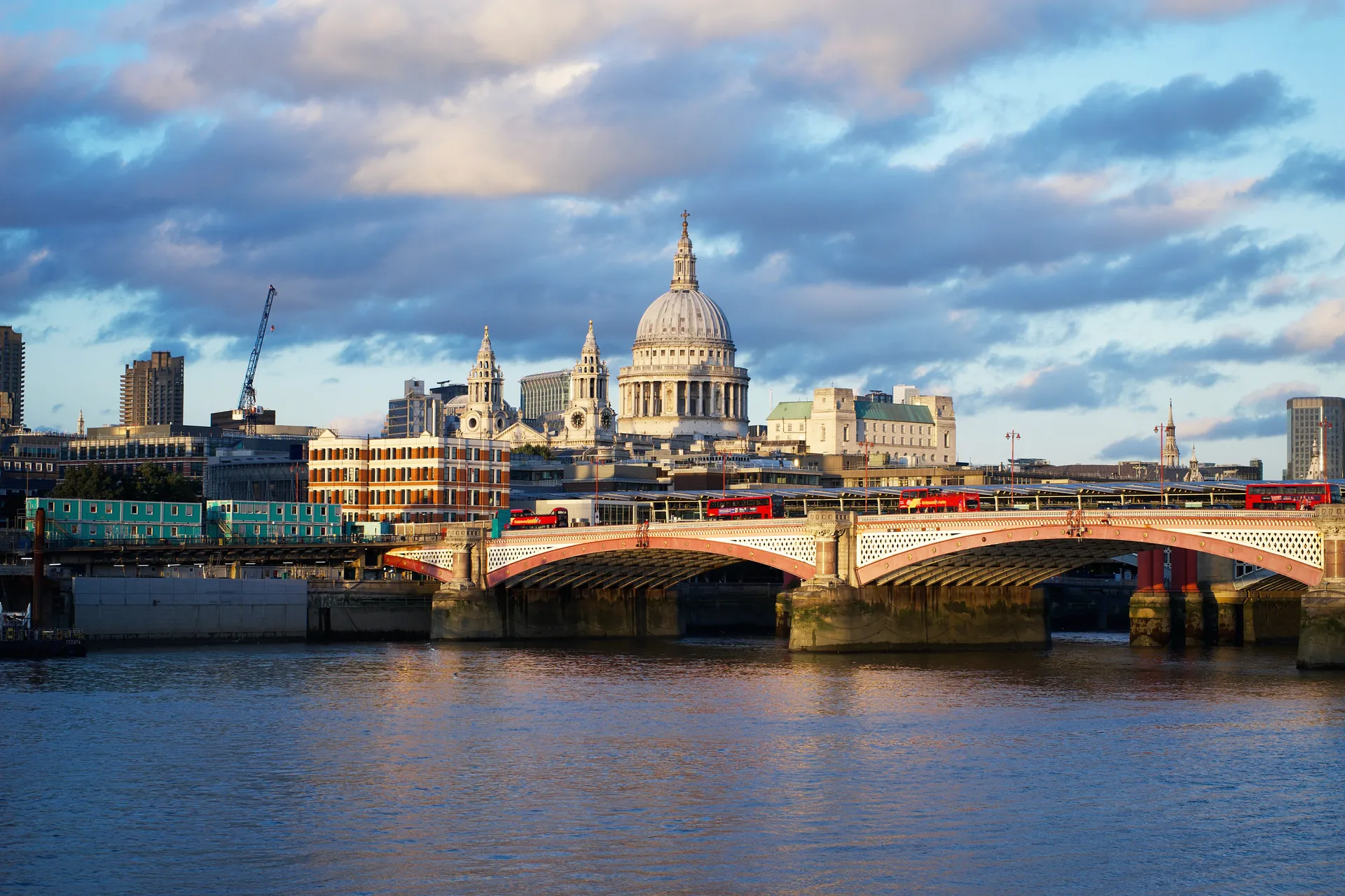 St Paul’s Cathedral above Blackfriars Bridge and the Thames.